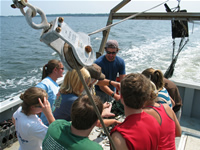 students looking at trawl catch 1